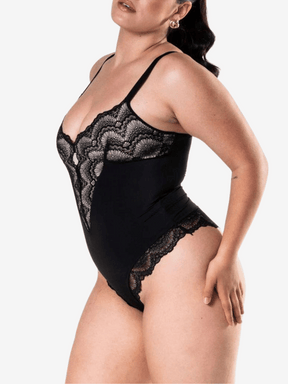 Half Laced Snatched Shapewear Bodysuit