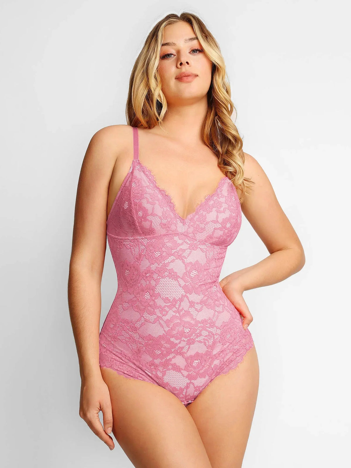 Shapewear Firm Control Smoothing Full Lace Thong Bodysuit